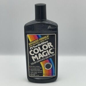 Vintage 1996 Turtle Wax Color Magic Black Car Polish 16 oz Used Mostly Full